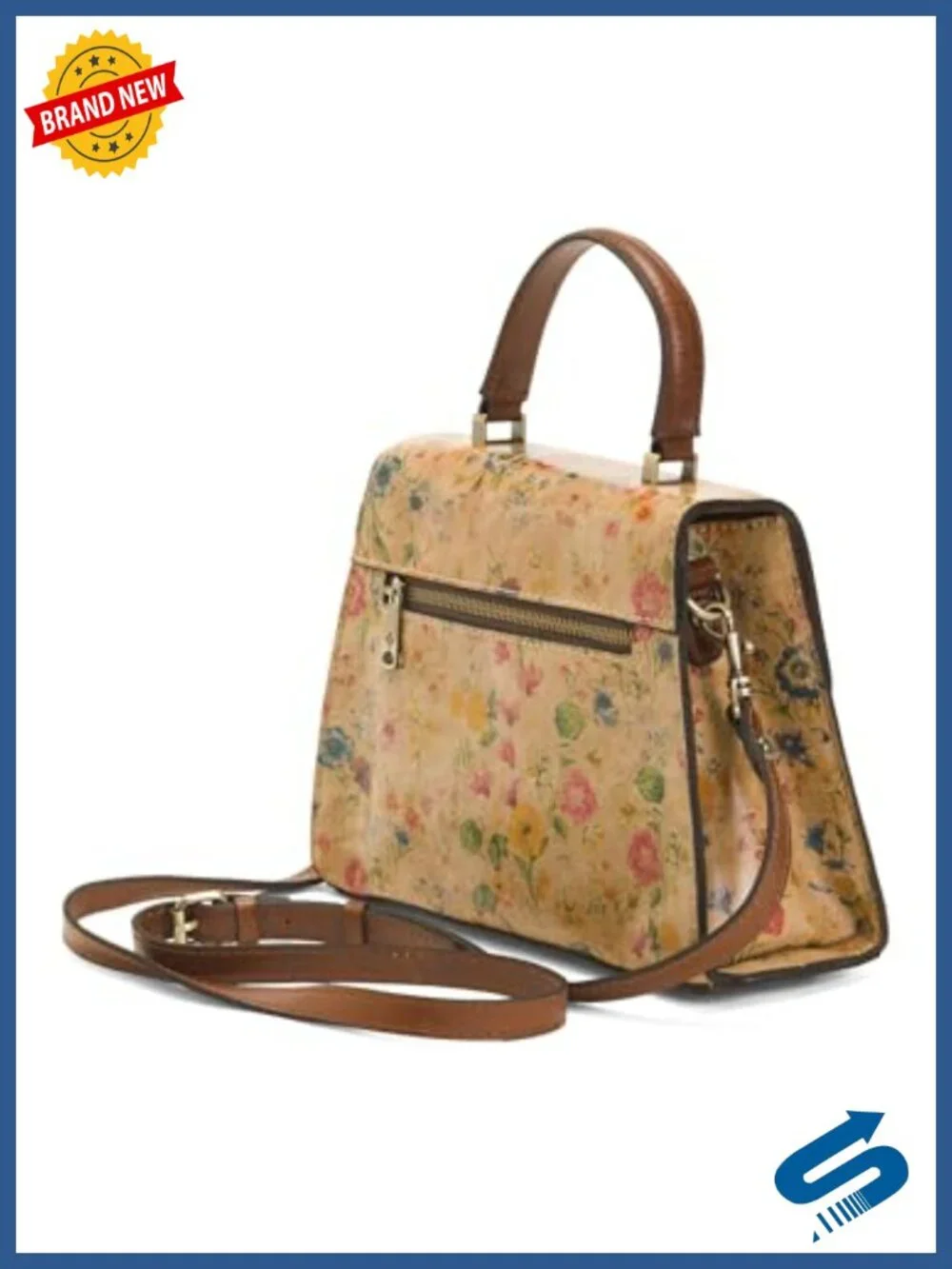 Leather Satchel Crossbody with Double Turn-Lock Closure